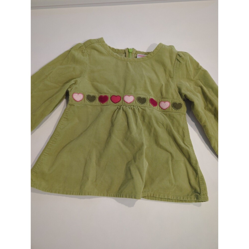 Green corduroy dress/tunic/top for girls size 4 Gymbotee